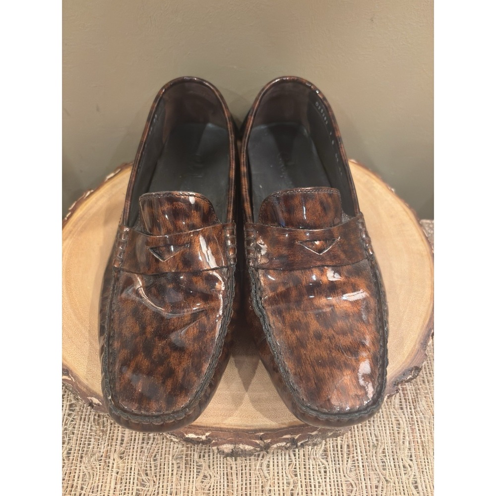 Cole Haan Erika Womens MOC Patent Tortoise Brown Loafers US Size 6.5